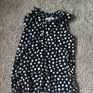 LOFT - navy polka dot sleeveless blouse